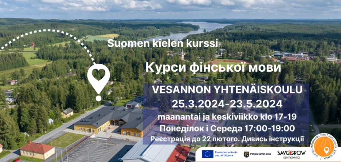 Ilmoitus kielikurssista Vesannolla